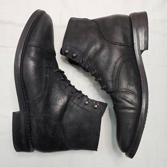 Thursday Boot Co. Captain Cap Toe Matte Black Leather Boots Men’s Size 11.5 - Picture 8 of 10